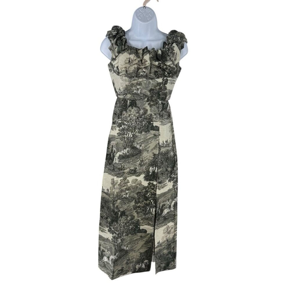 Tuckernuck NEW Middleburg Toile Suze Equestrian Formal Midi Dress Size S - Picture 4 of 12